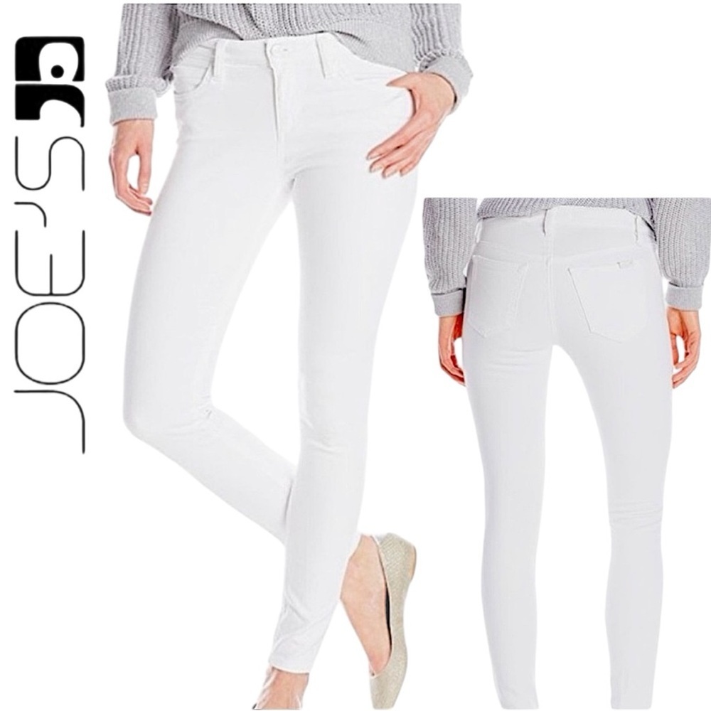 Joe’s Jeans “Annie” Bright White Denim Jeans Mid-Rise Skinny Ankle Jeans Size 28